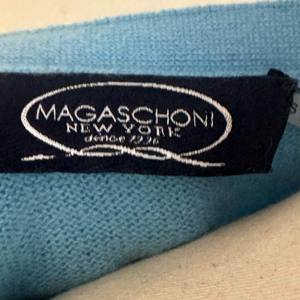 Magaschoni Blue Ruffled Cardigan - Picture 8 of 9